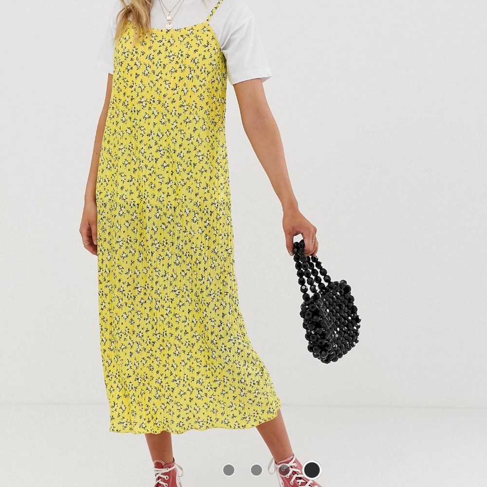 Nobody's Child plisse midi cami dress in ditsy floral